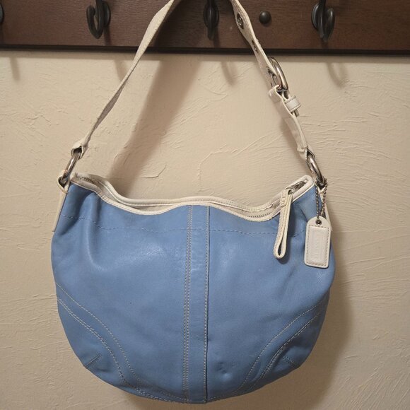 Vintage Y2K Coach K0571-F10908 Periwinkle Leather Hobo Bag EUC - Picture 2 of 7